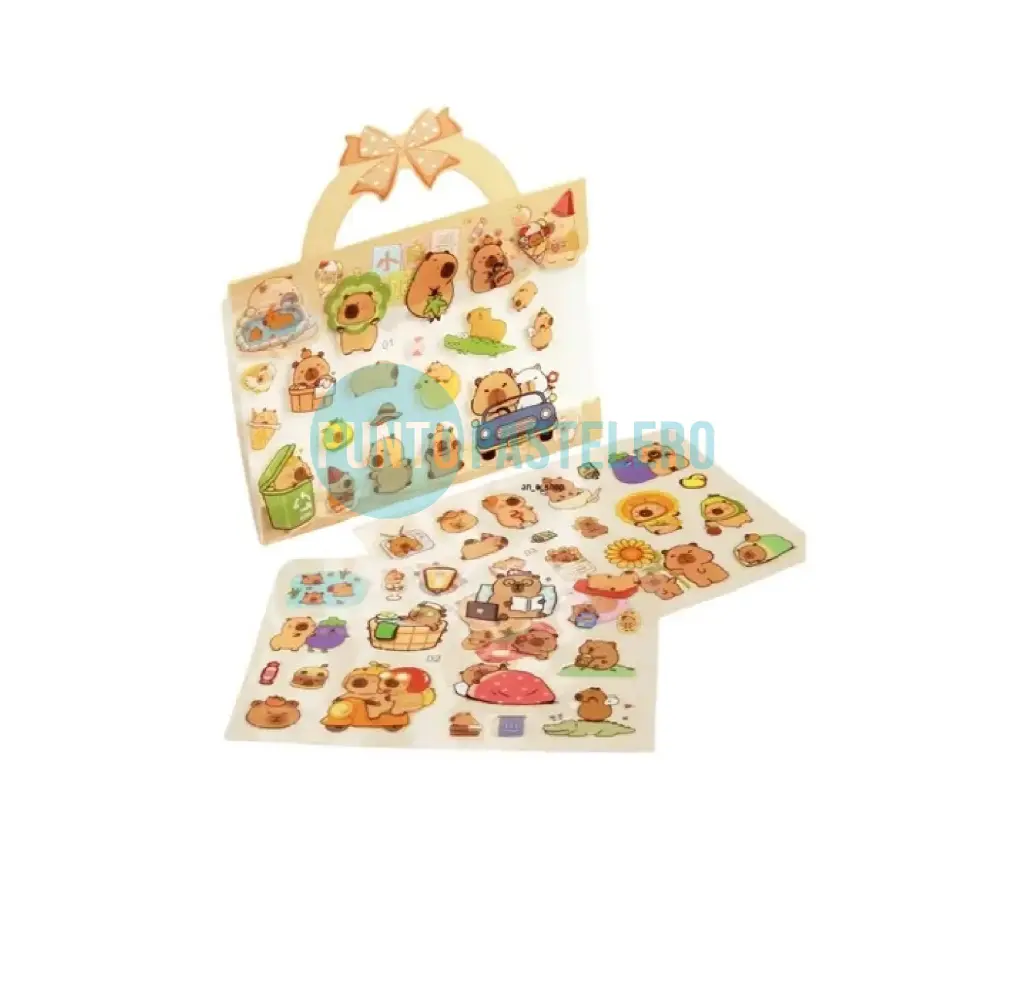 CARTERITA STICKERS CAPIBARA (3 HOJAS)
