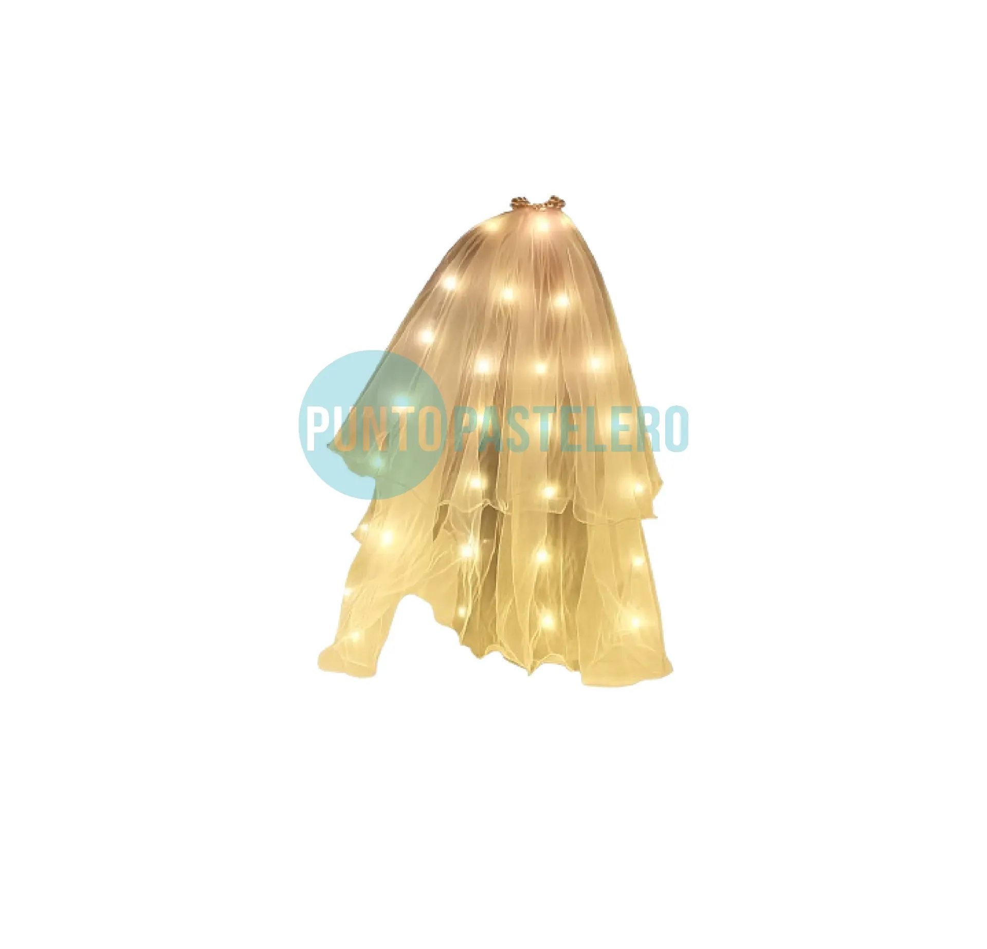 VELO LUMINOSO BLANCO 60 CM (CON PERLAS)