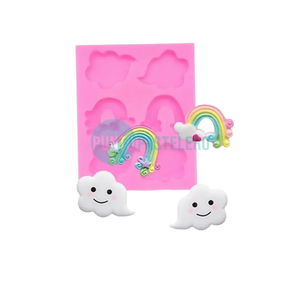 MOLDE SILICONA 2 ARCO IRIS + 4 NUBES (C11)