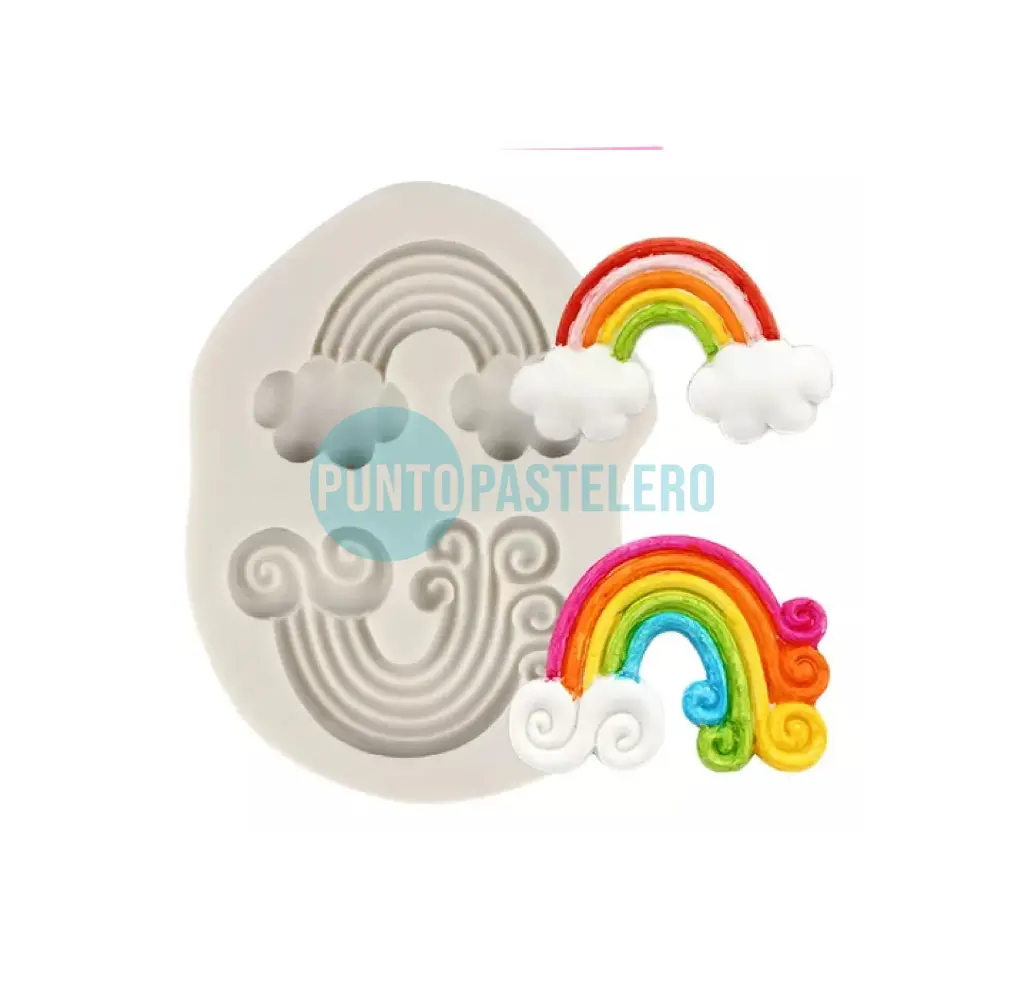 MOLDE SILICONA ARCOIRIS Y NUBE [C11]