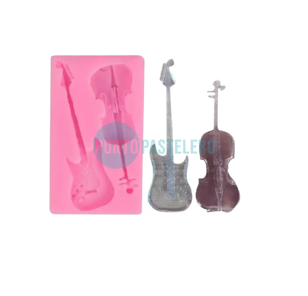 MOLDE DE SILICONA VIOLIN Y GUITARRA [C9]