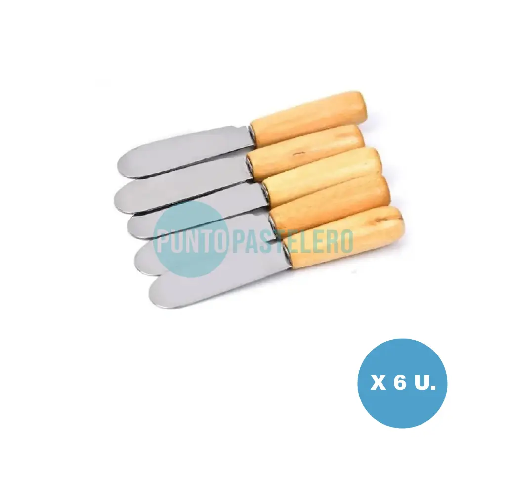 UNTADORES DE ACERO MANGO MADERA (6 U.)