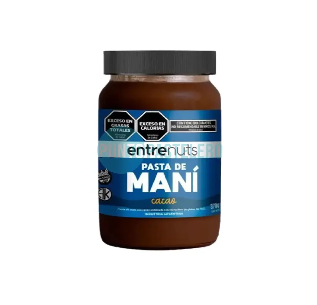 PASTA DE MANI CON CACAO ENTRE NUTS (X 370 GR.) (SIN TACC)