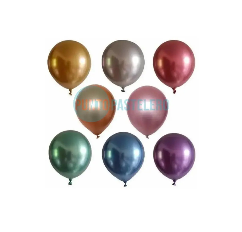 GLOBO BALLOONS CROMADO 12" (COLORES SURTIDOS) (2.8 GR.) (X 50 U.)