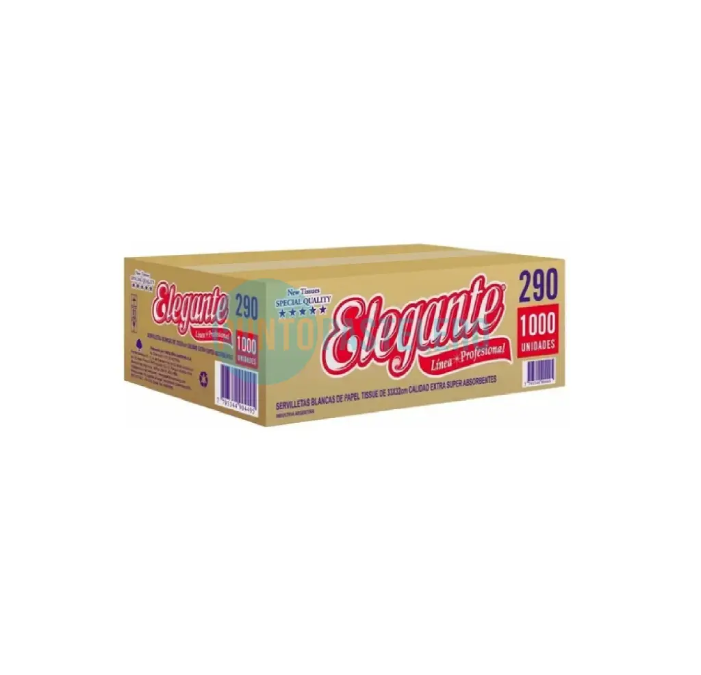 [7793344904495] SERVILLETAS BLANCA ELEGANTE 33X33 (1000)