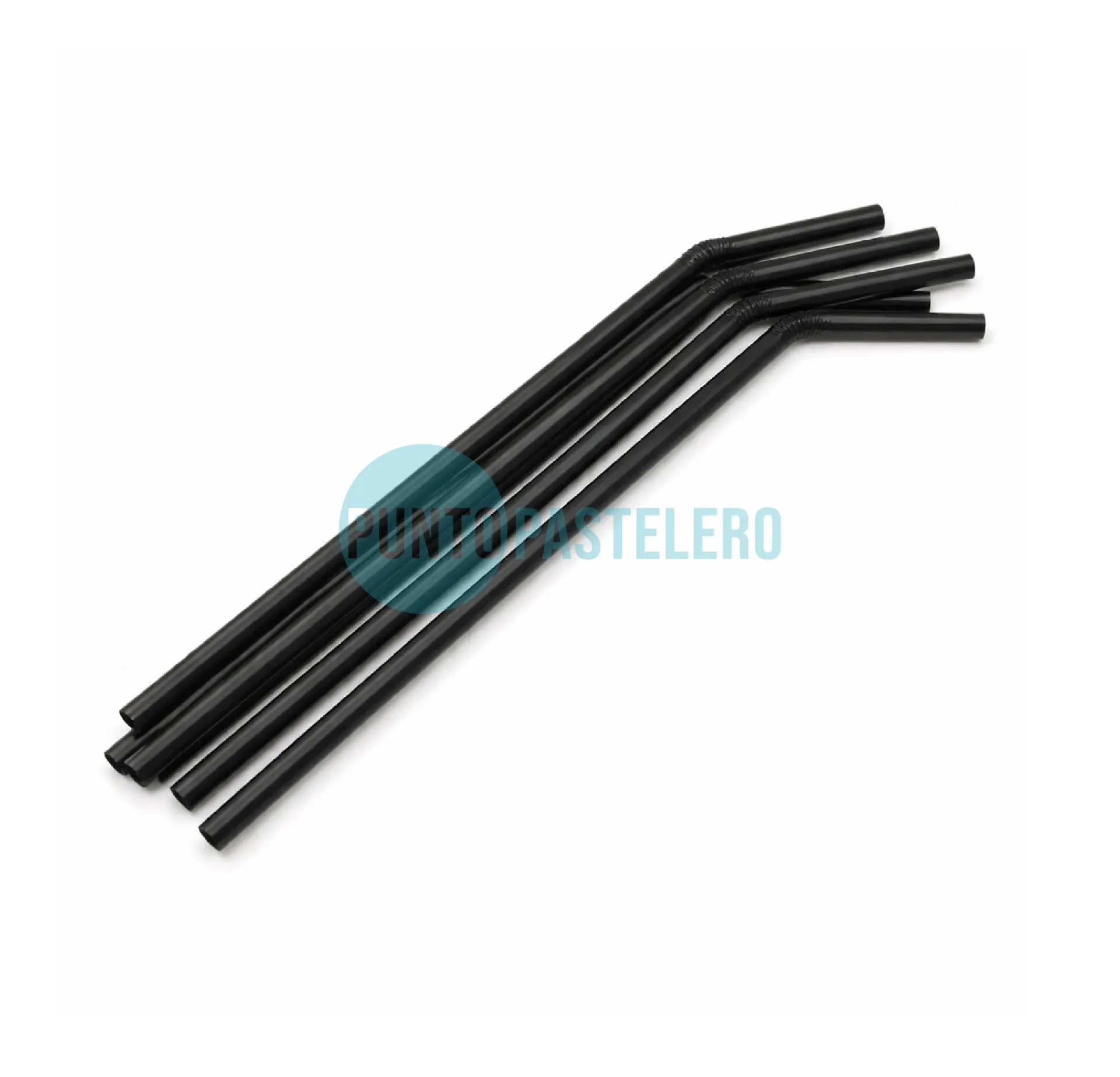 [724751024763] SORBETE PLASTICO NEGRO FLEXIBLE (X 100 U.)
