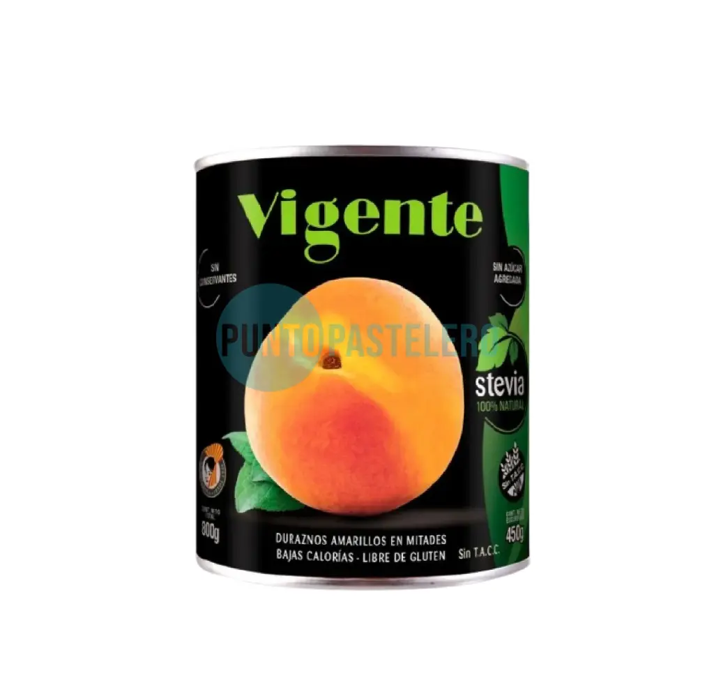 DURAZNOS AL NATURAL VIGENTE CON STEVIA X 800 GR. (SIN AZUCAR AÑADIDA - SIN TACC)