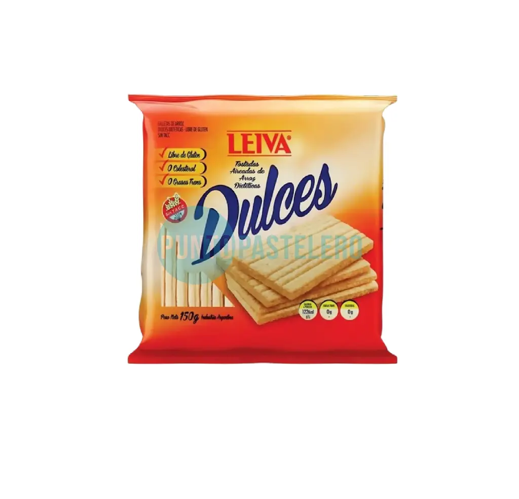 TOSTADAS DE ARROZ DULCES LEIVA (X 150 GR.) (SIN TACC)