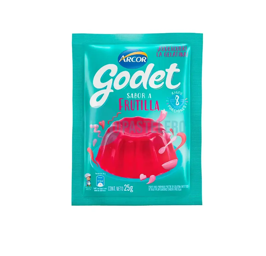 GELATINA GODET FRUTILLA (X 25 GR.)