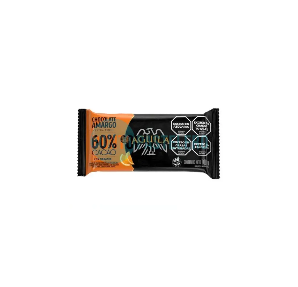 [7790580143015] TABLETA AGUILA 60% CACAO CON NARANJA (X 100 GR.)