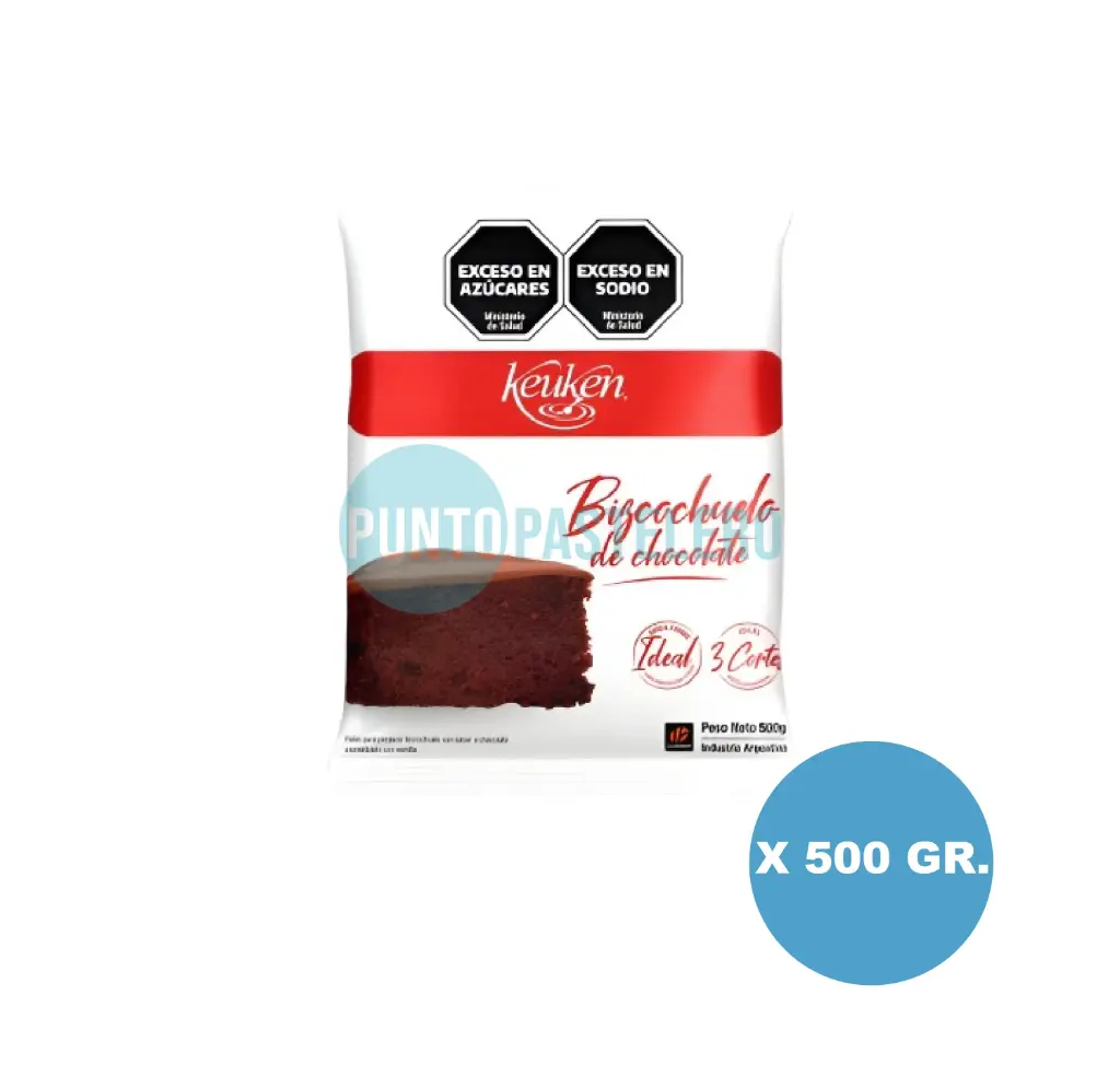 [7791270013748] PREMEZCLA PARA BIZCOCHUELO CHOCOLATE KEUKEN (X 500 GR.)