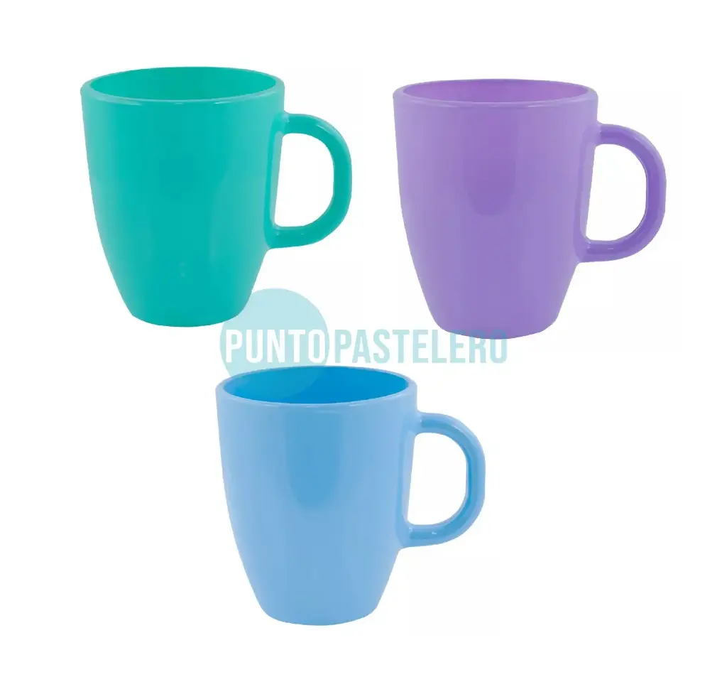 TAZA DESAYUNO VIDRIO COLORES RIGOLEAU (370 ML.)