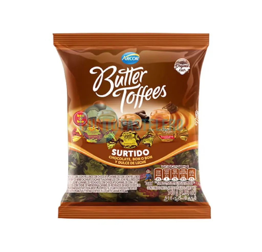 [7790580134204] CARAMELOS ARCOR BUTTER TOFFES SURTIDOS (X 140 GR.)