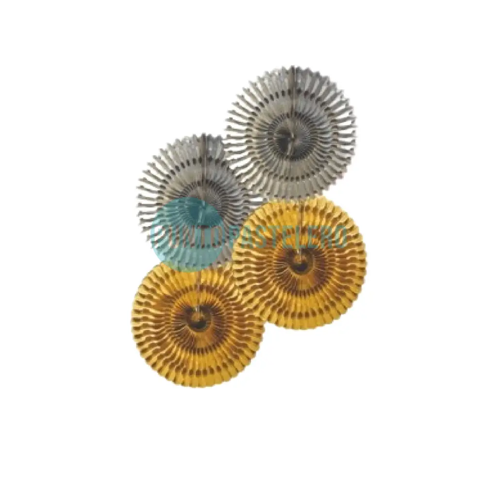 MEDALLONES DECORATIVOS DE PAPEL ORO Y PLATA (4 U.)