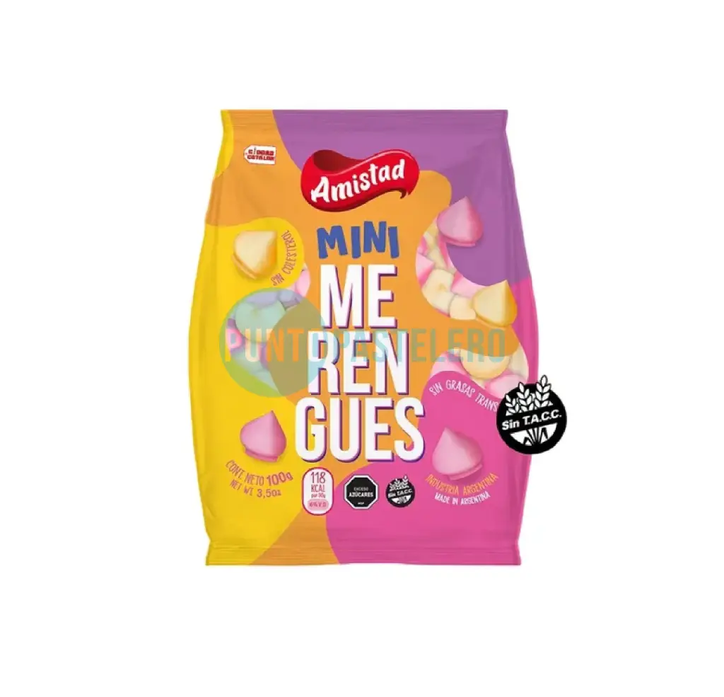 MERENGUES MINI LA AMISTAD (COLORES) (X 100 GR.)