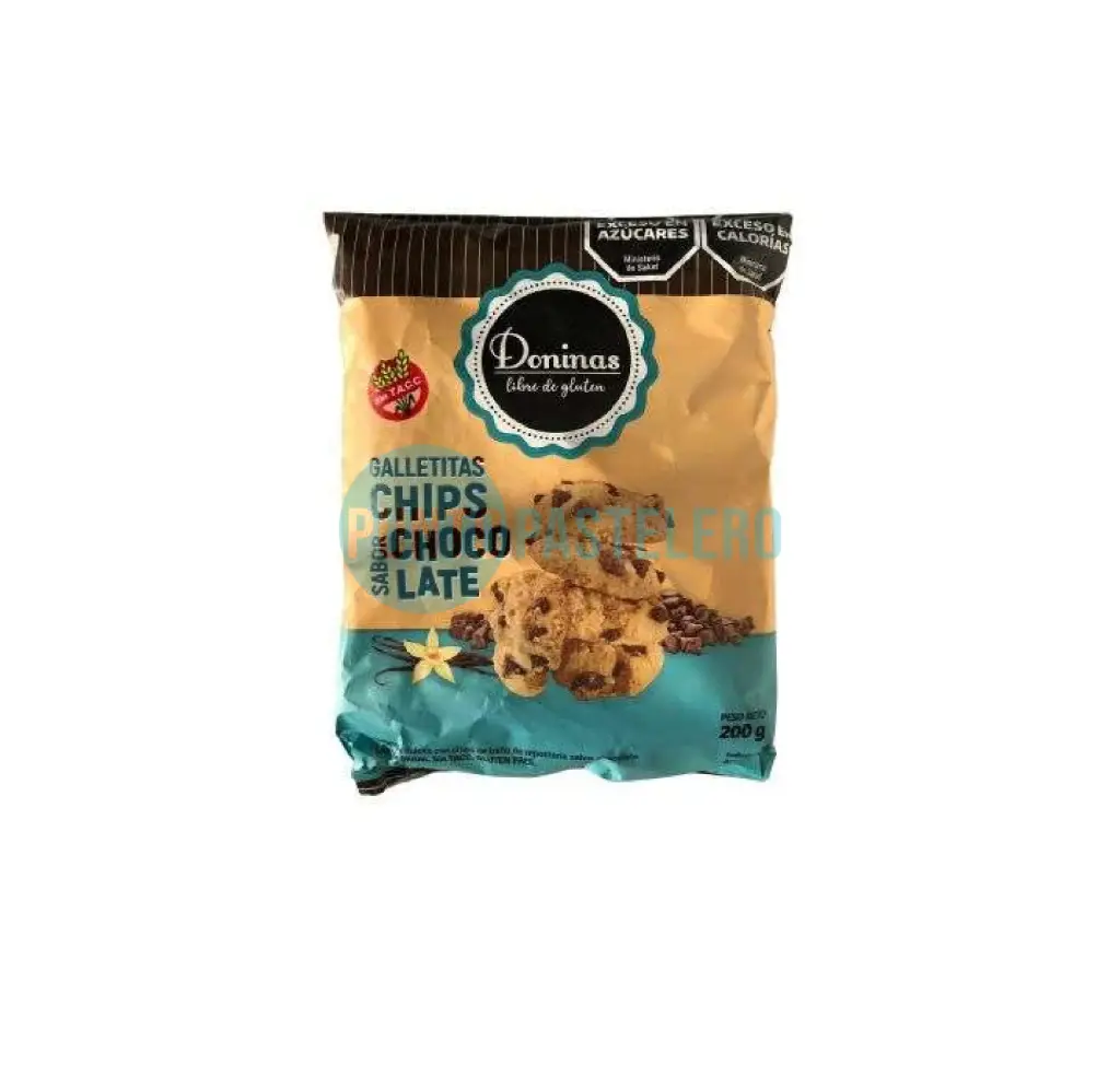 [7793706000353] GALLETITAS DONINAS DULCES CHIPS CHOCOLATE (X 200 GR.) (SIN TACC)
