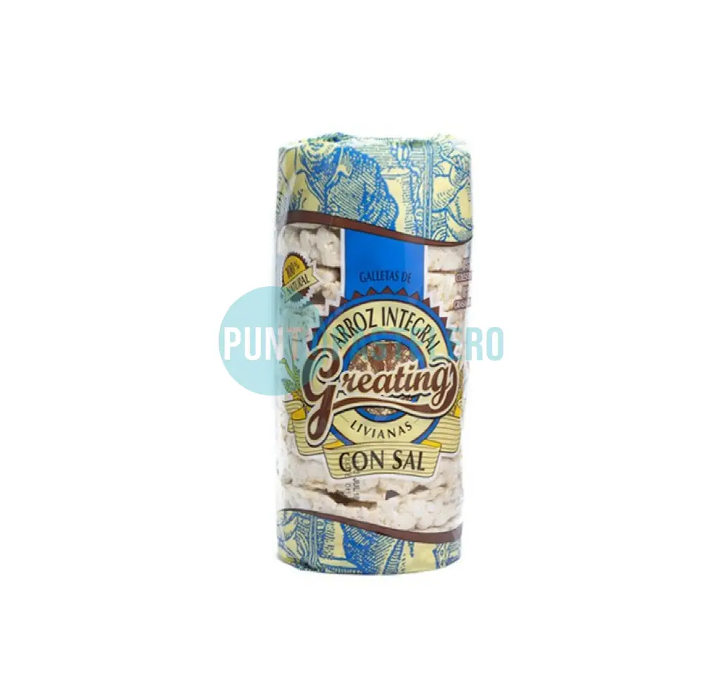 [7797457010111] GALLETAS DE ARROZ INTEGRAL CON SAL GREATING (X 100 GR.) (SIN TACC)