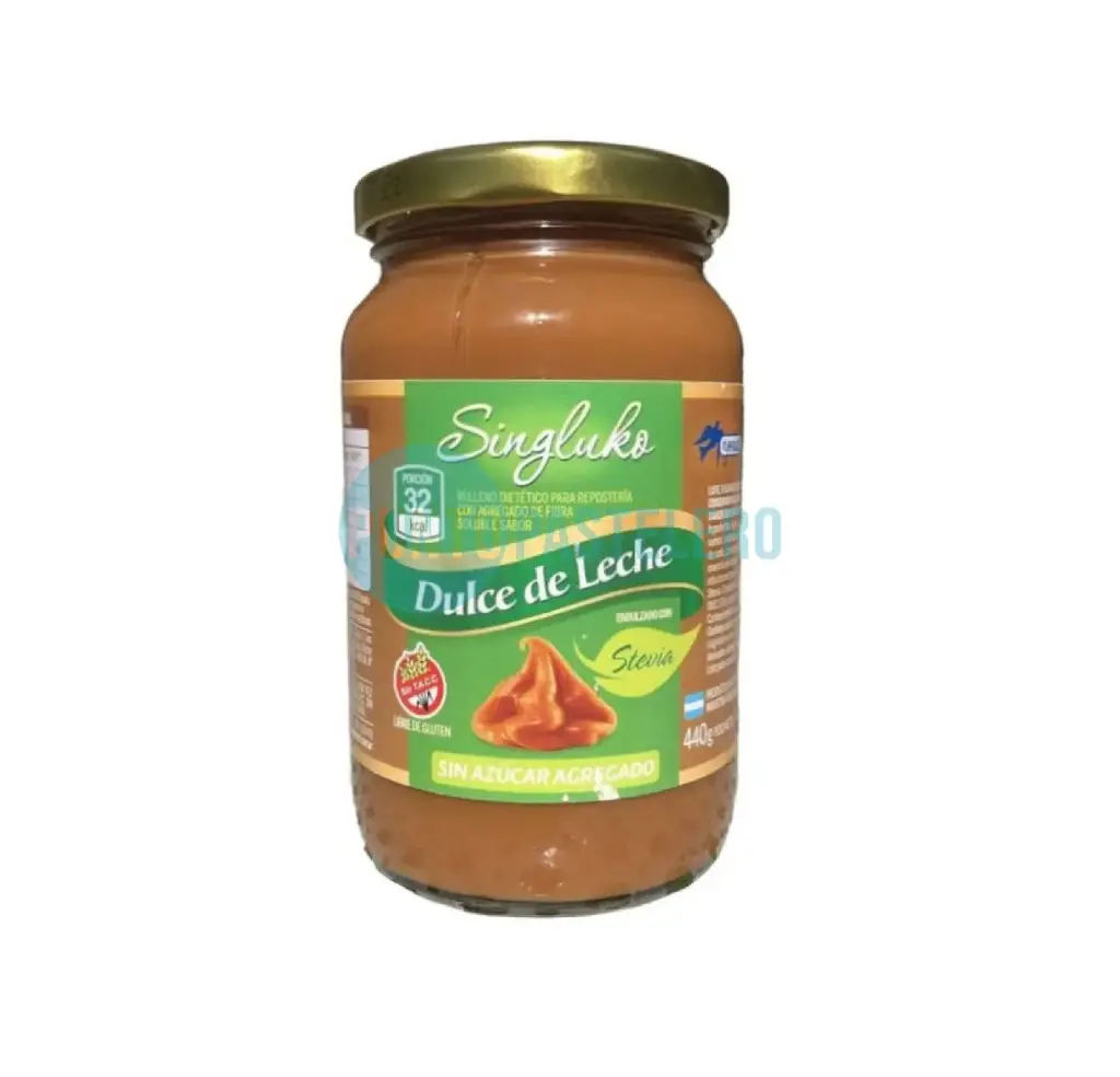 DULCE DE LECHE SIN AZUCAR SINGLUKO STEVIA (X 400 GR.) (SIN TACC)