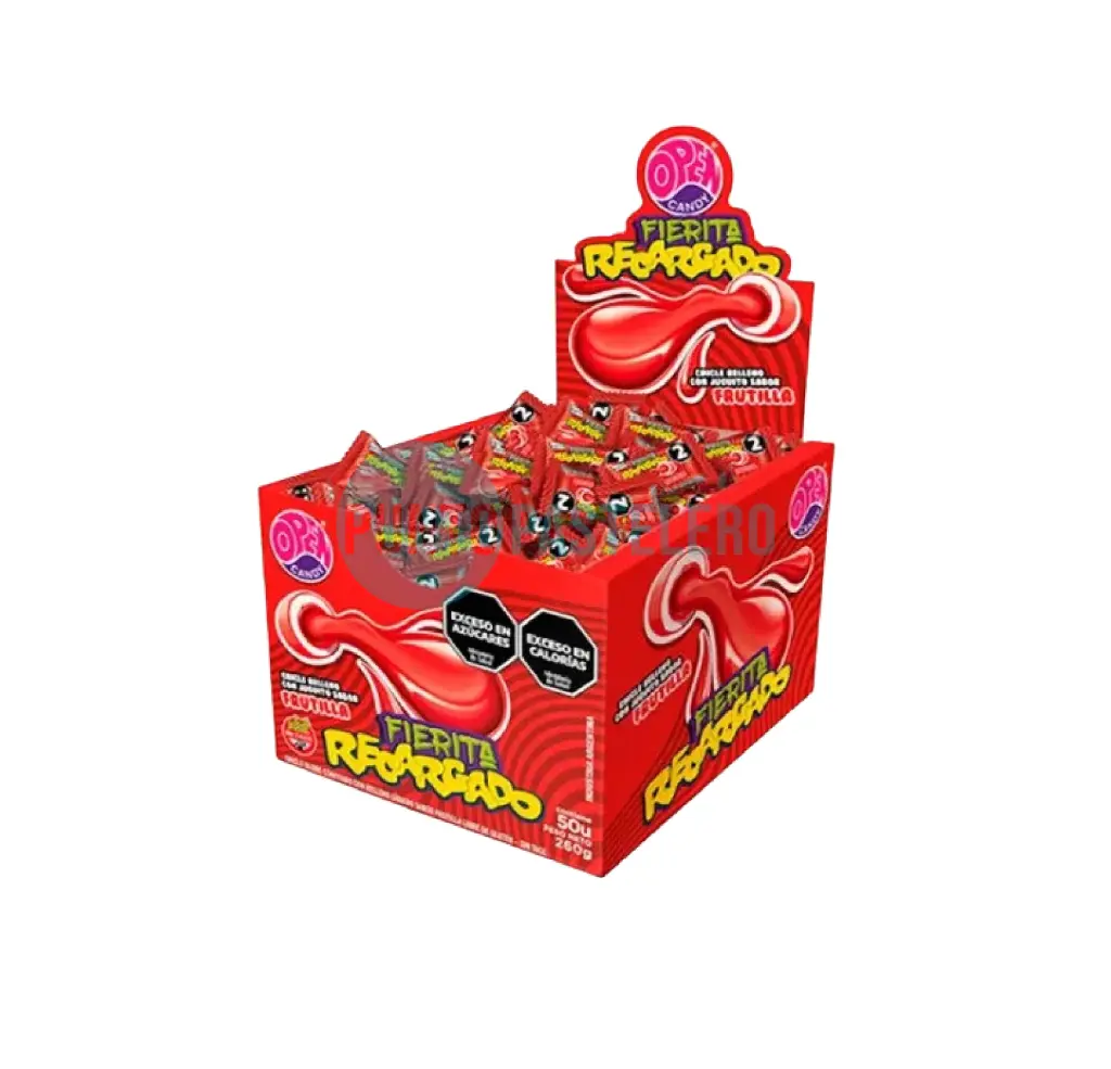 [7798040590188] CHICLE FIERITA RECARGADO FRUTILLA (CAJA X 260 GR.)