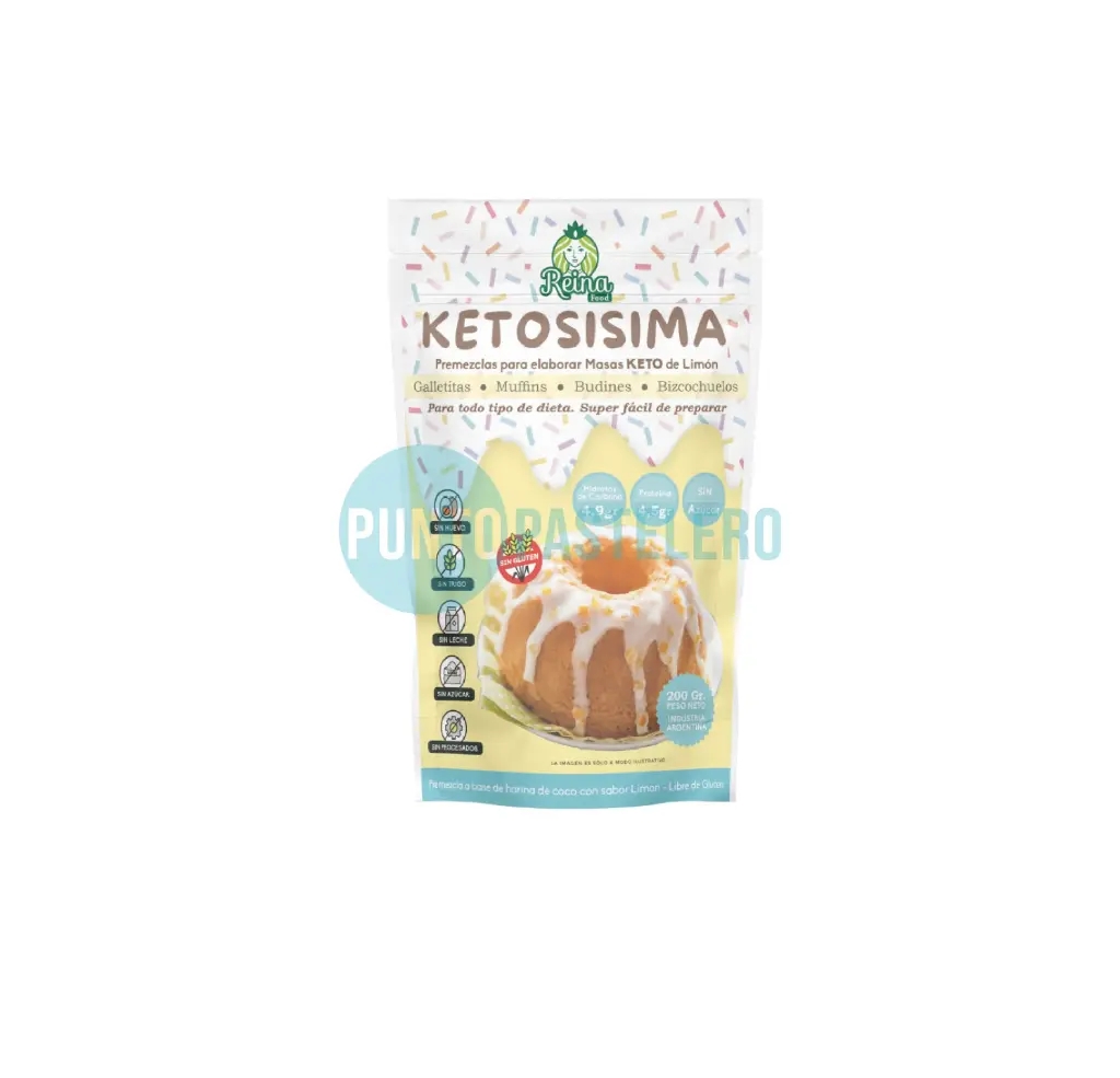 PREMEZCLA KETO PARA MASAS DE LIMON REINA FOOD (X 200 GR.) (SIN TACC)