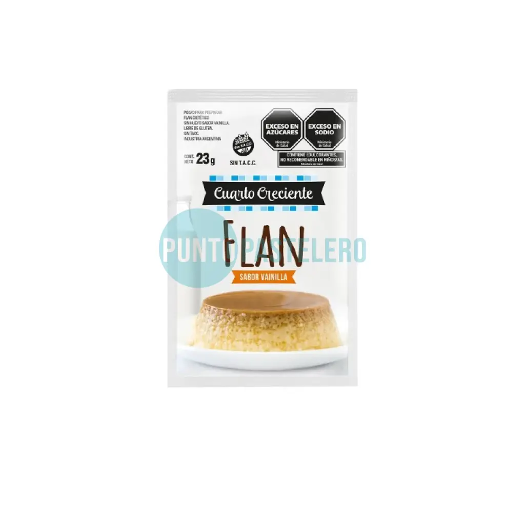 FLAN DE VAINILLA CUARTO CRECIENTE (X 23 GR.) (SIN TACC)