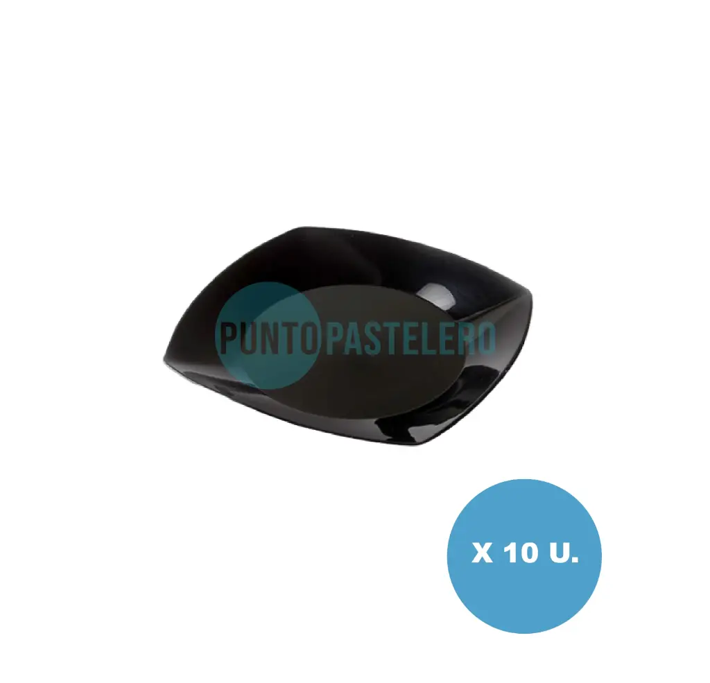 PLATO KOVALPLAST 22 CM NEGRO (10 U.)