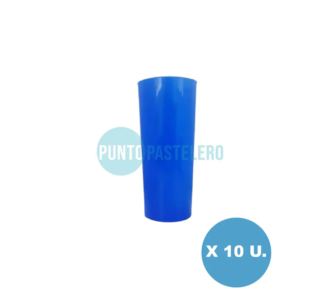 VASO TRAGO LARGO KOVALPLAST AZUL (X 10 U.)