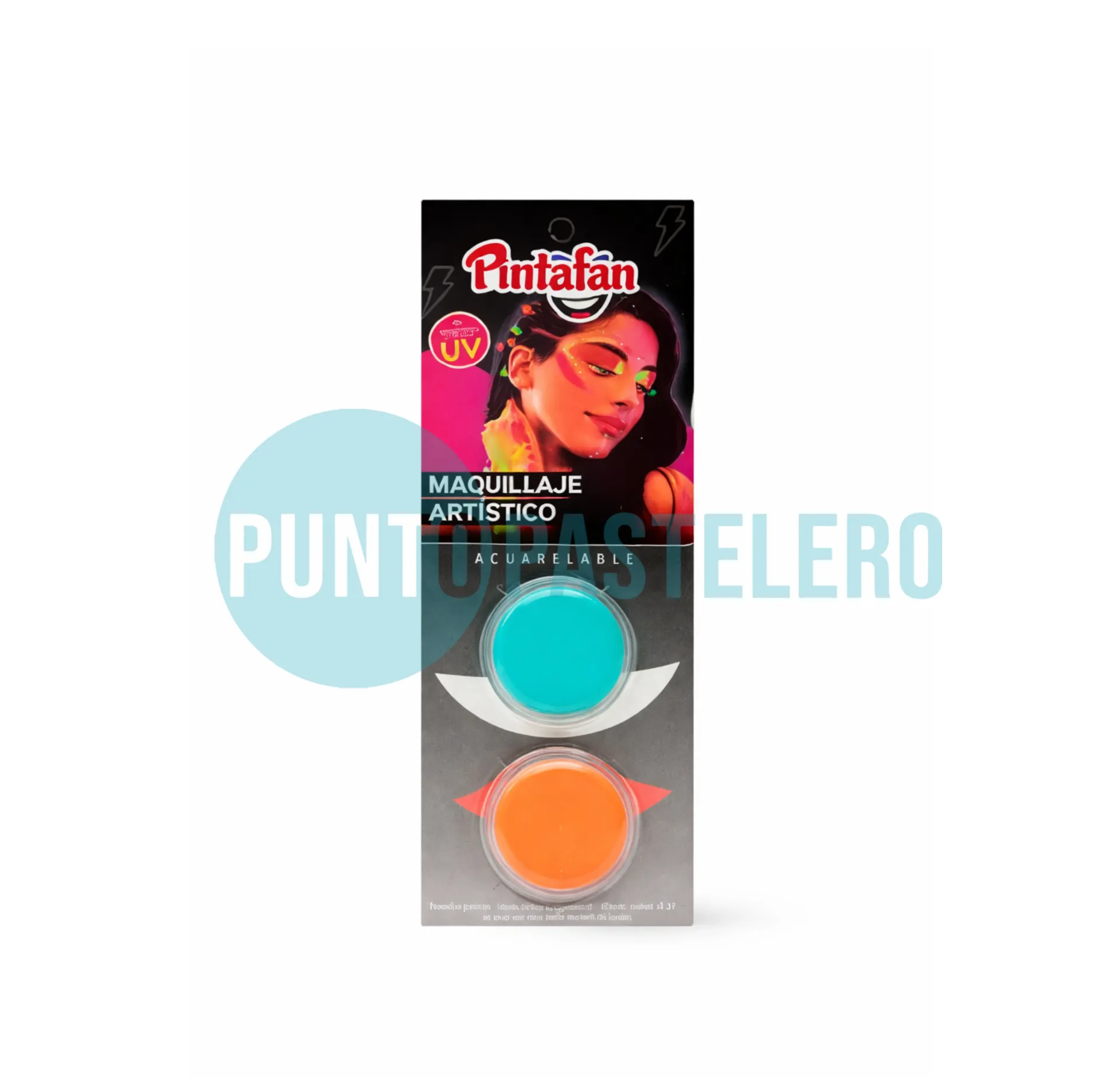 MAQUILLAJE ACUARELABLE SET X 2 (TURQUESA-NARANJA) (4 GR.)