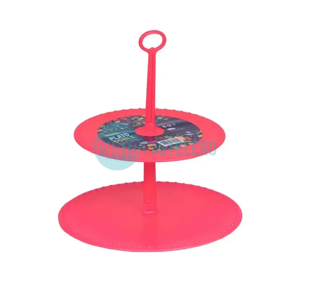 BASE PORTA CUPCAKE DOBLE PISO (FUCSIA)