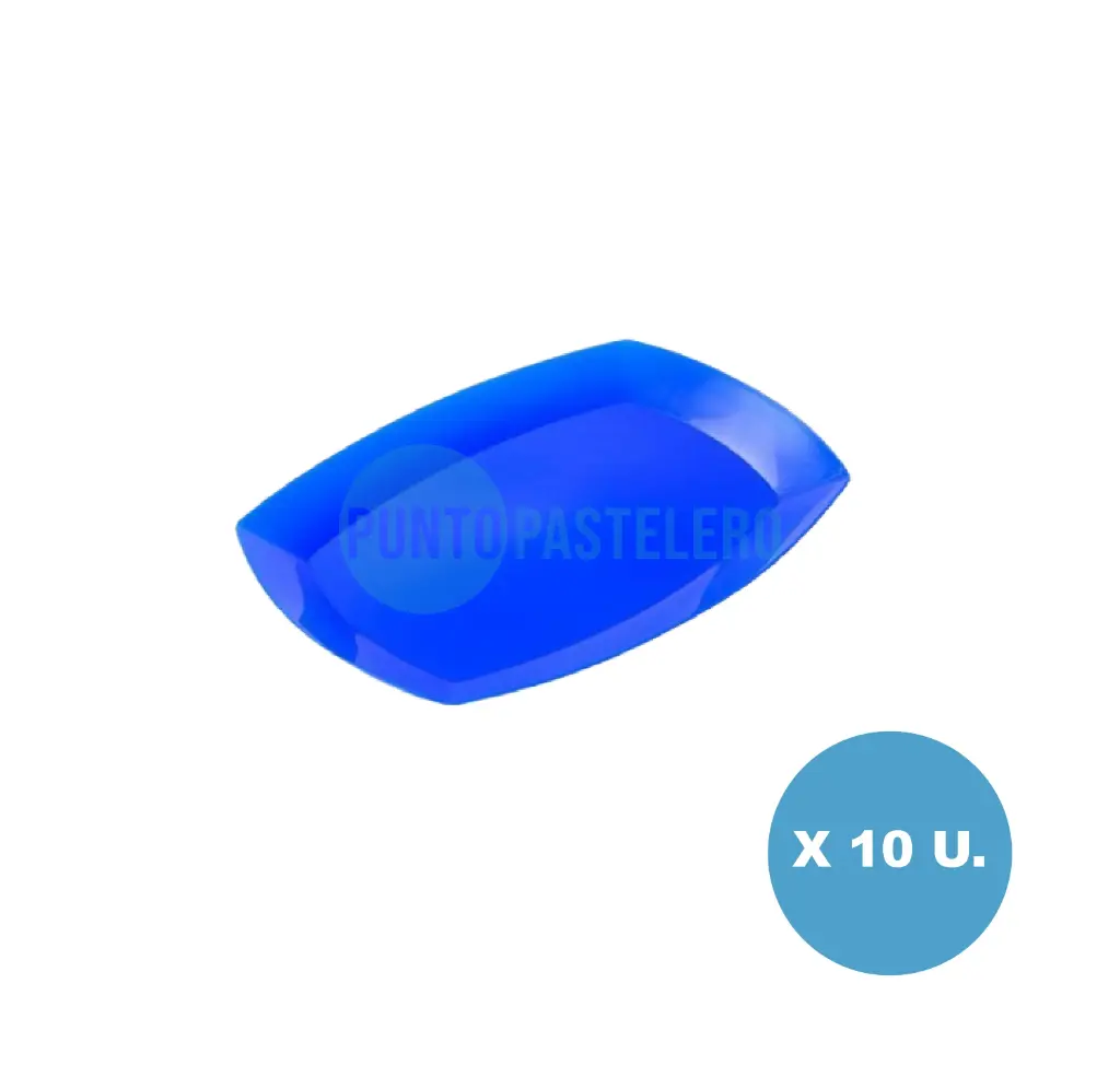 [7798098702649] PLATO BANDEJA KOVALPLAST 20X28 CM AZUL (10 U.)