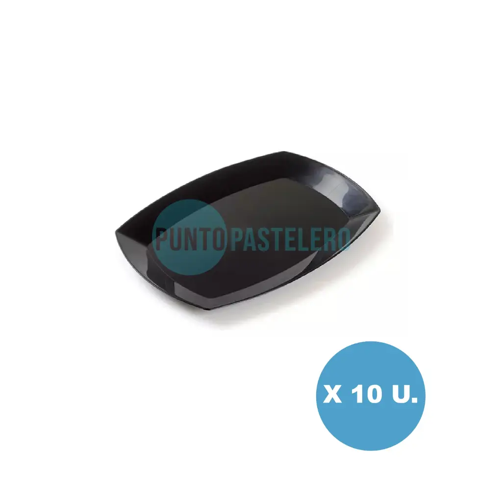 [7798098702670] PLATO BANDEJA KOVALPLAST 20X28 NEGRO (10 U.)