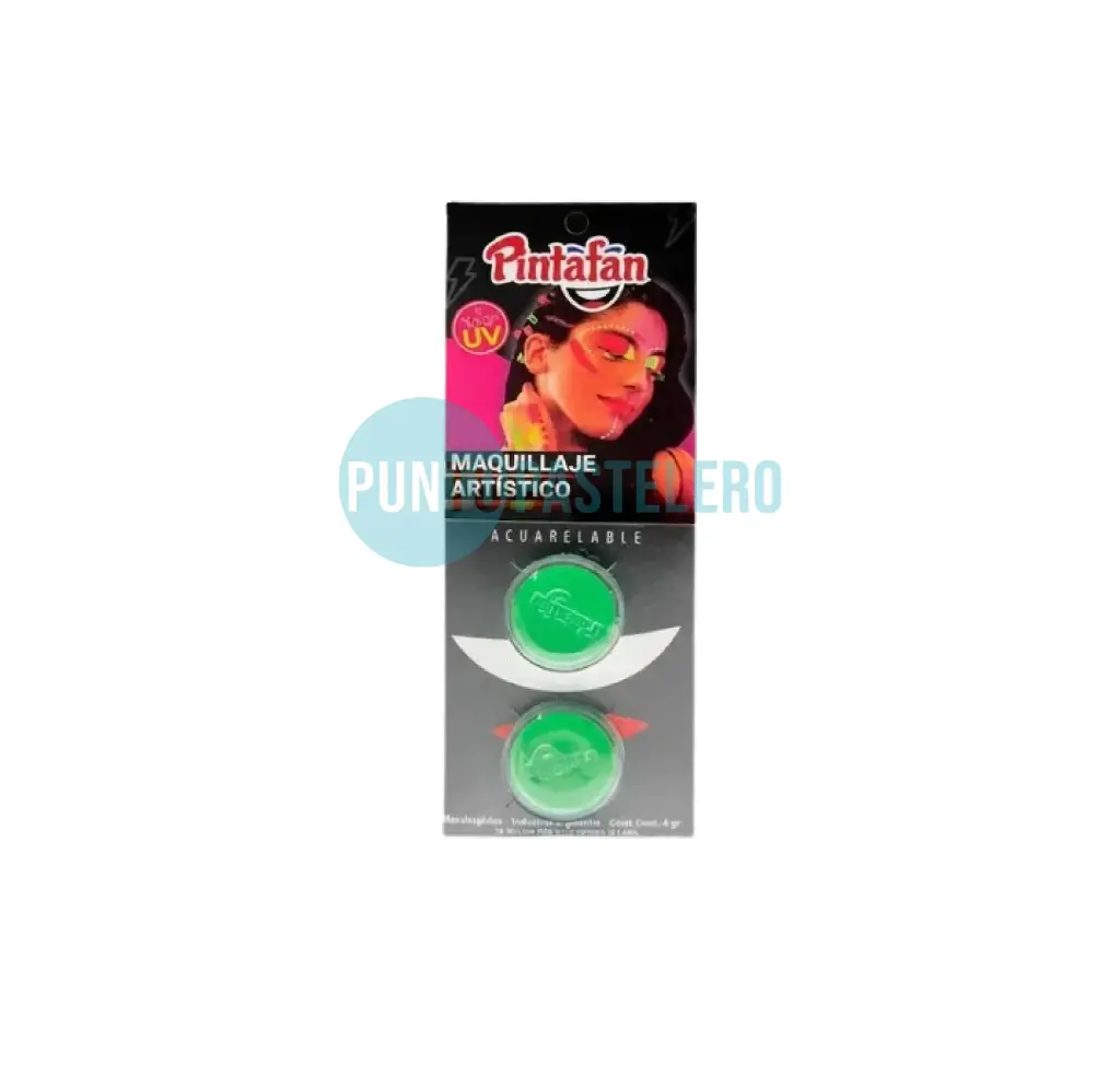 MAQUILLAJE ACUARELABLE SET X 2 (VERDE FLUO-VERDE FLUO) (4 GR.)