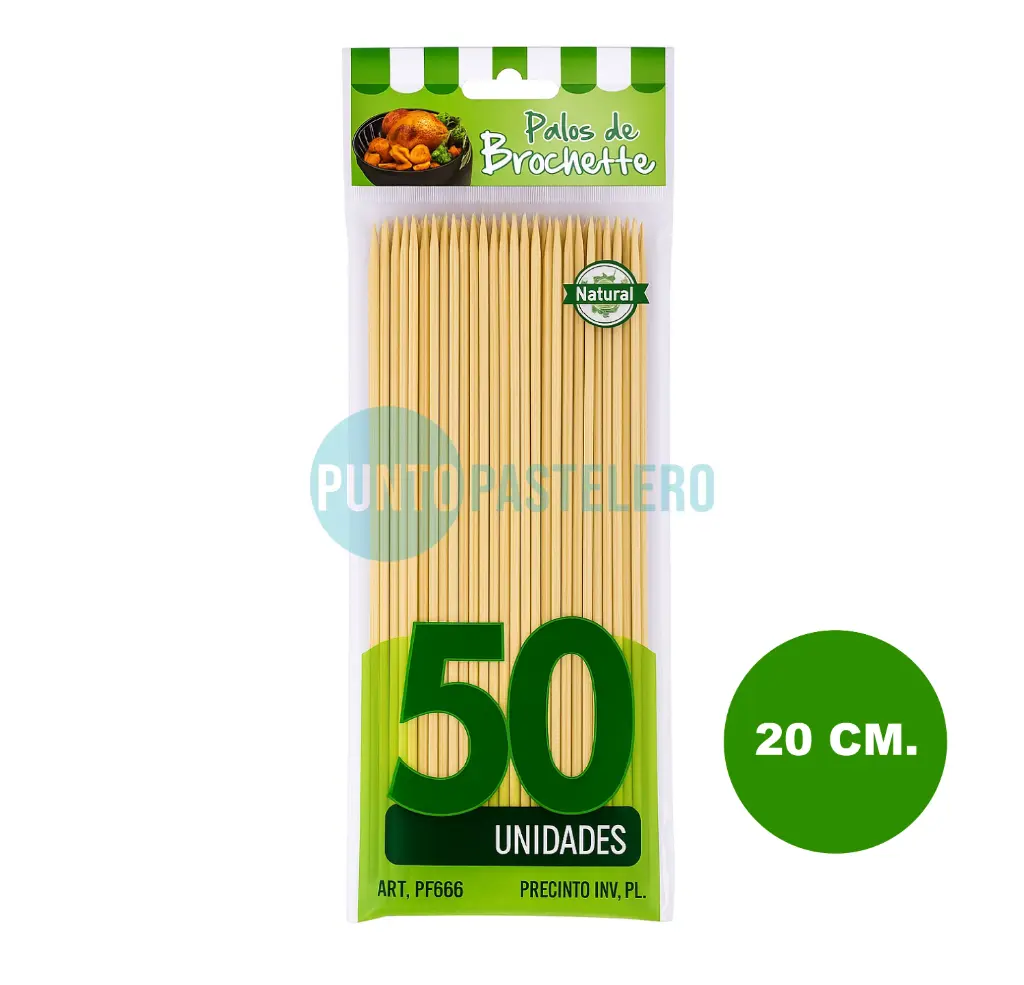 PALITOS DE BROCHETTE 20 CM (X 50 U.) (PARTY STORE)
