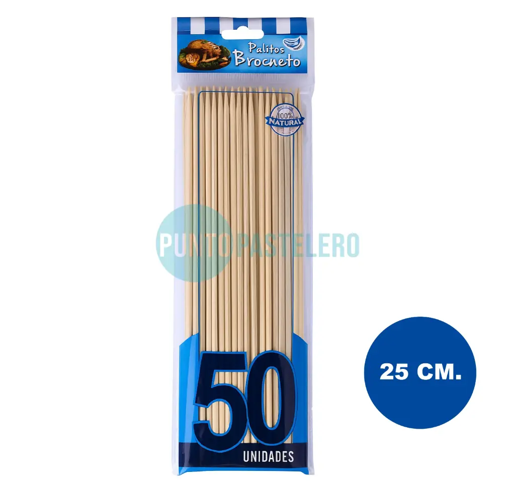 PALITOS DE BROCHETTE 25 CM (X 50 U.) (PARTY STORE)