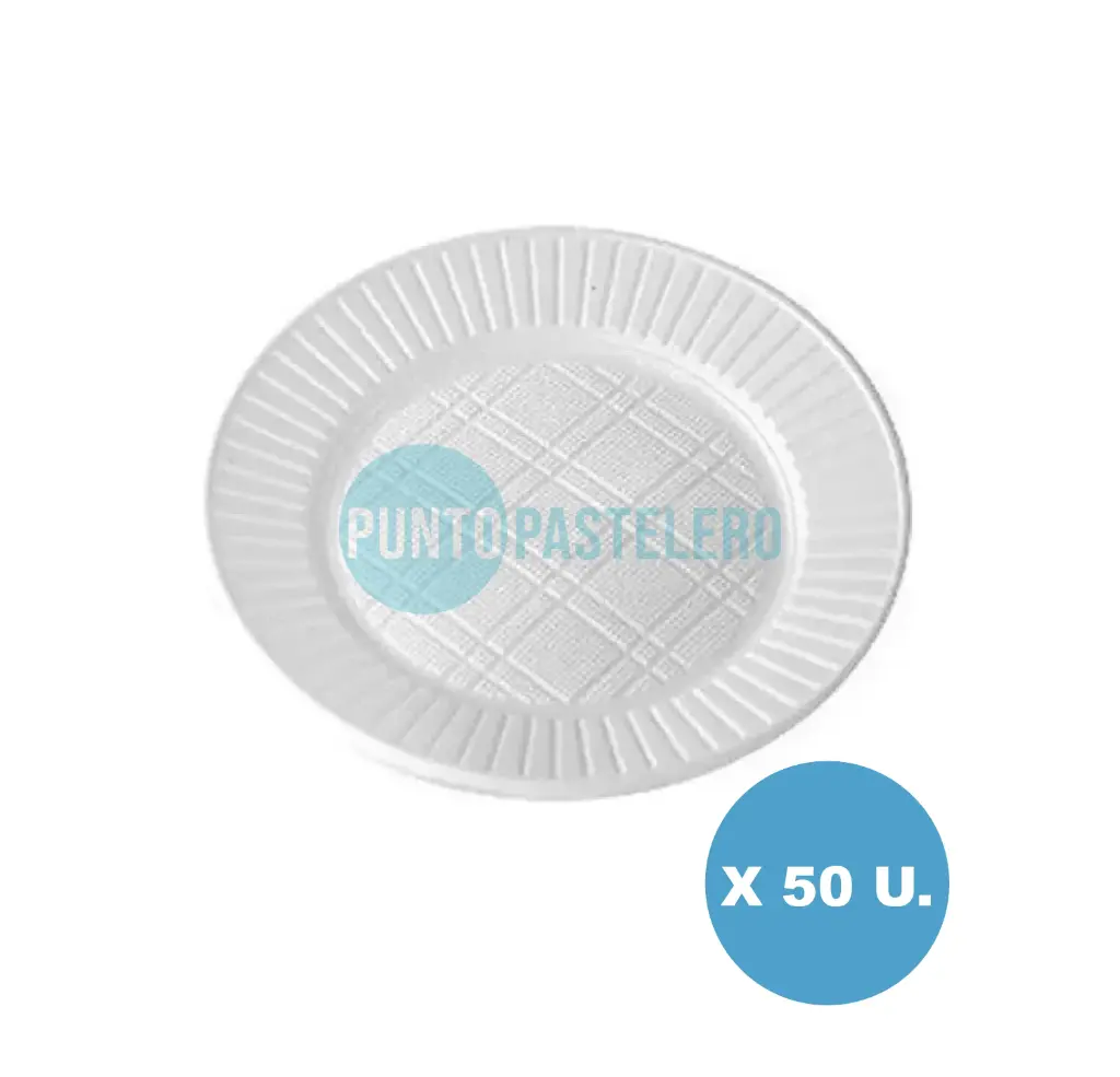 PLATO DESCARTABLE BLANCO EA 17 CM (X 50 U.)