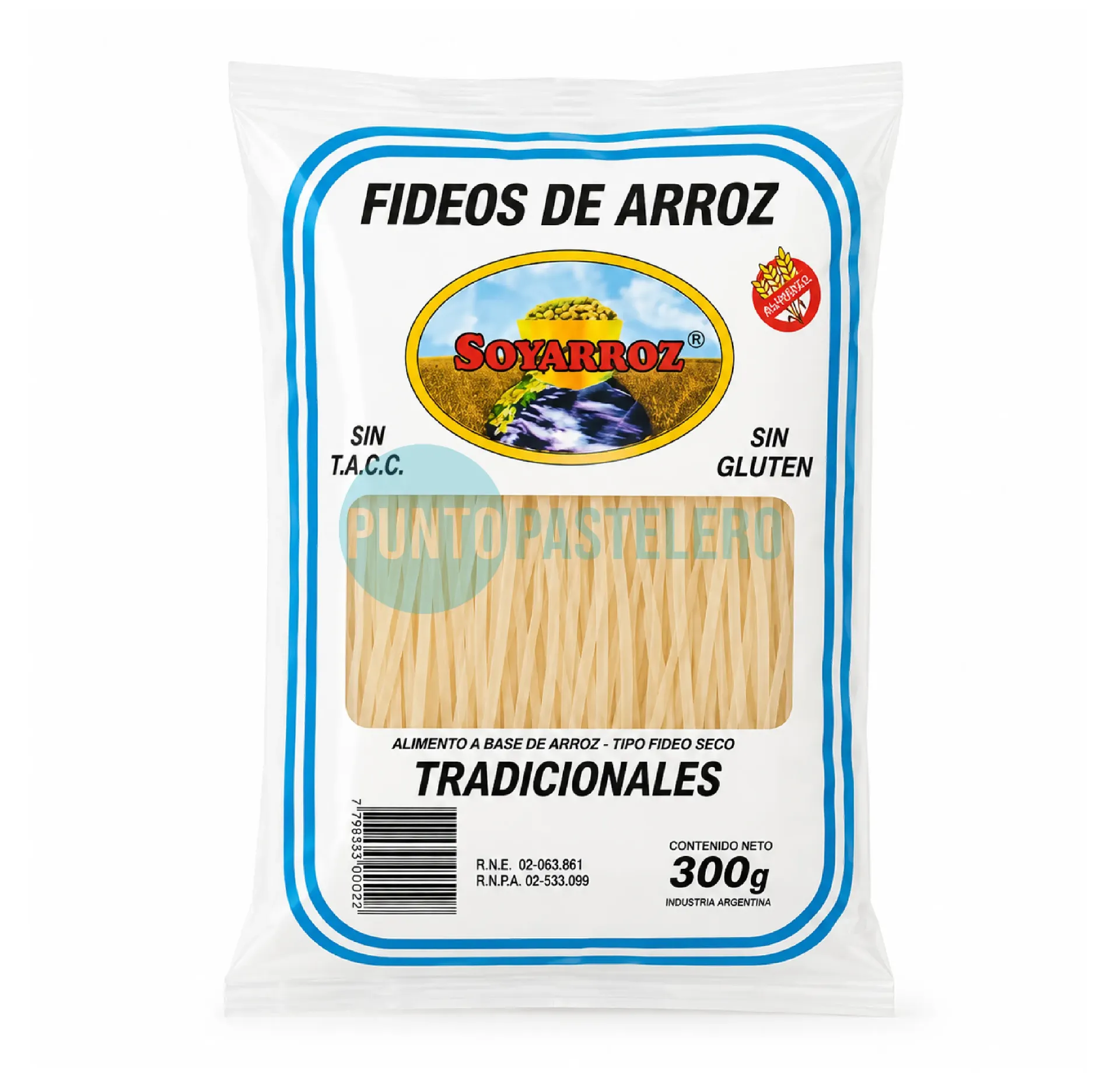 [7798094170268] FIDEOS DE ARROZ SOY ARROZ TRADICIONAL (X 300 GR.) (SIN TACC)