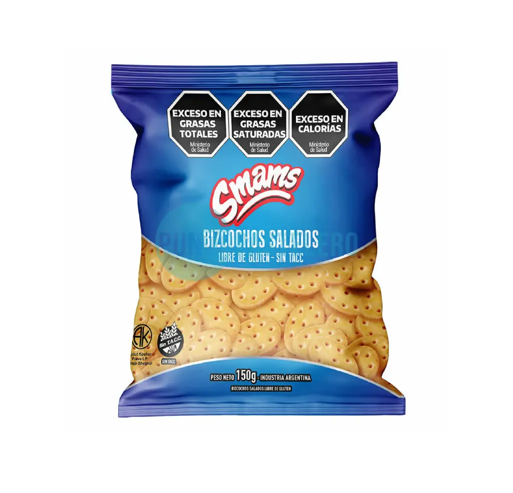 [7798181511417] BIZCOCHITOS SALADOS SMAMS (X 150 GR.) (SIN TACC)