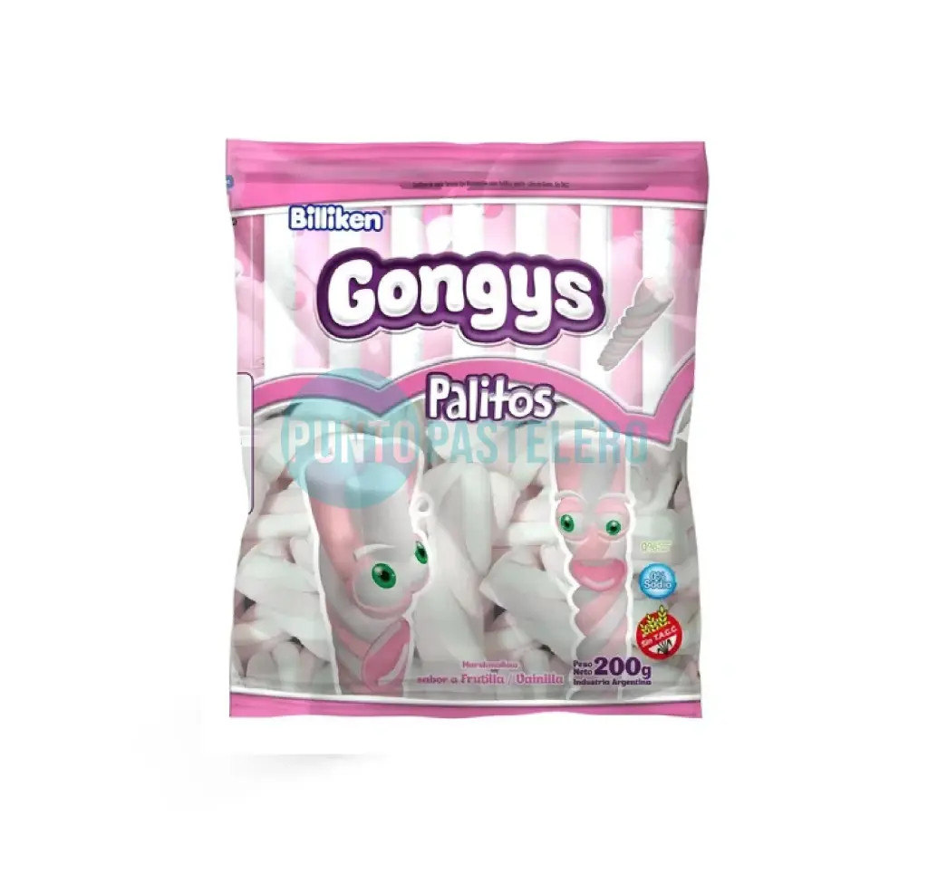 [7798186033617] MALVAVISCOS GONGYS BILLIKEN PALITOS ROSA Y BLANCO (X 200 GR.)