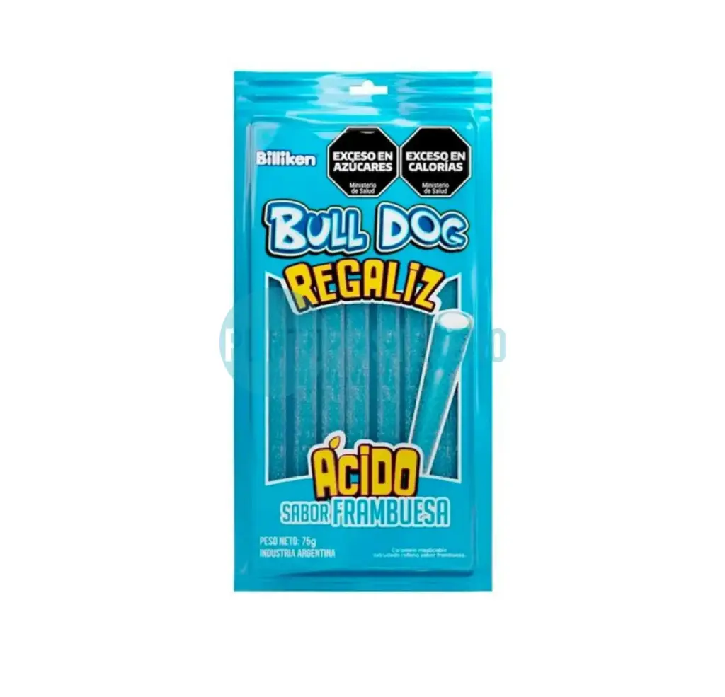 REGALIZ BULL DOG FRAMBUESA ACIDA (X 75 GR.)