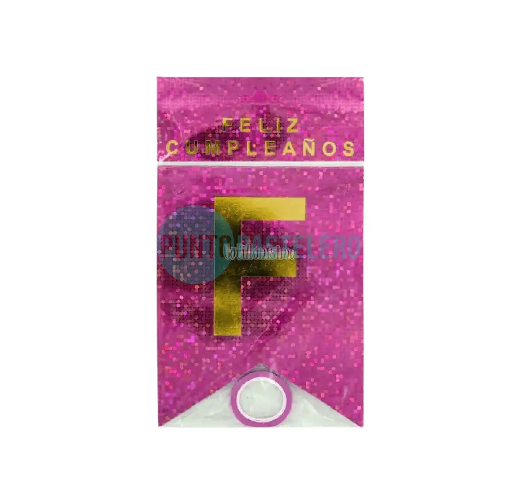 BANDERIN FELIZ CUMPLEAÑOS DILAX GLITTER FUCSIA