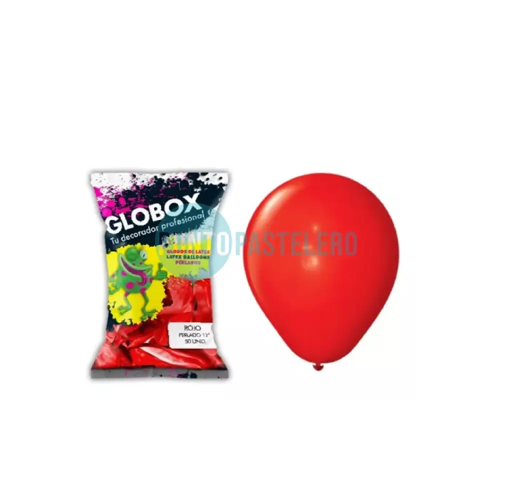 PACK GLOBO GLOBOX 5" ROJO (X 50 U.)