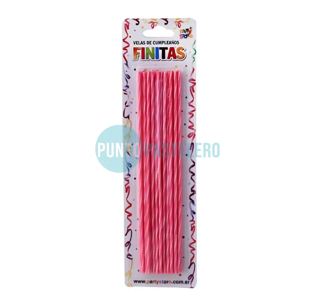 [7798147975741] PACK VELA FINITAS ROSA PARTY STORE (X 24 U.)