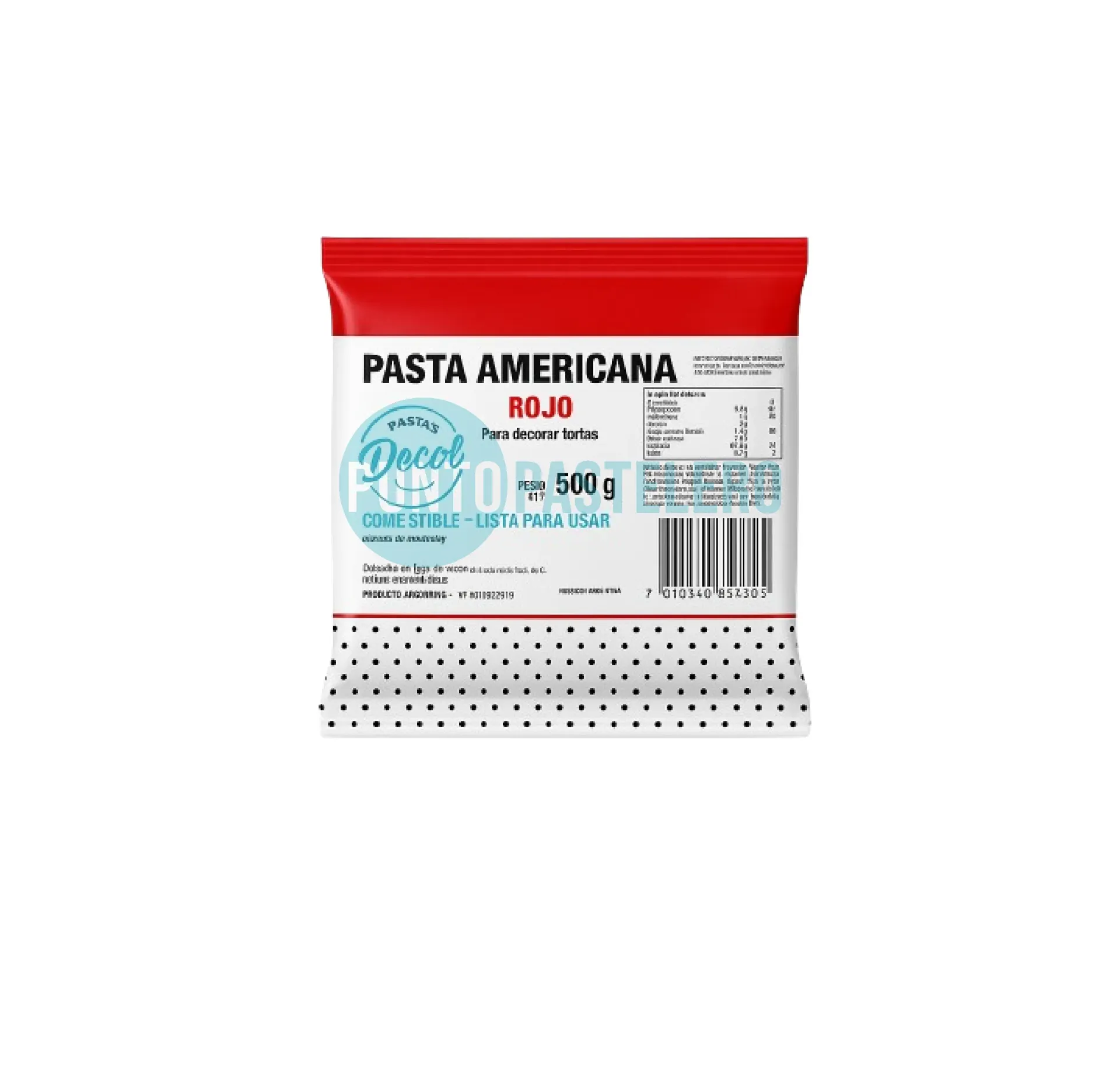 DECOR PASTA AMERICANA COLOR ROJO (X 500 GR.)