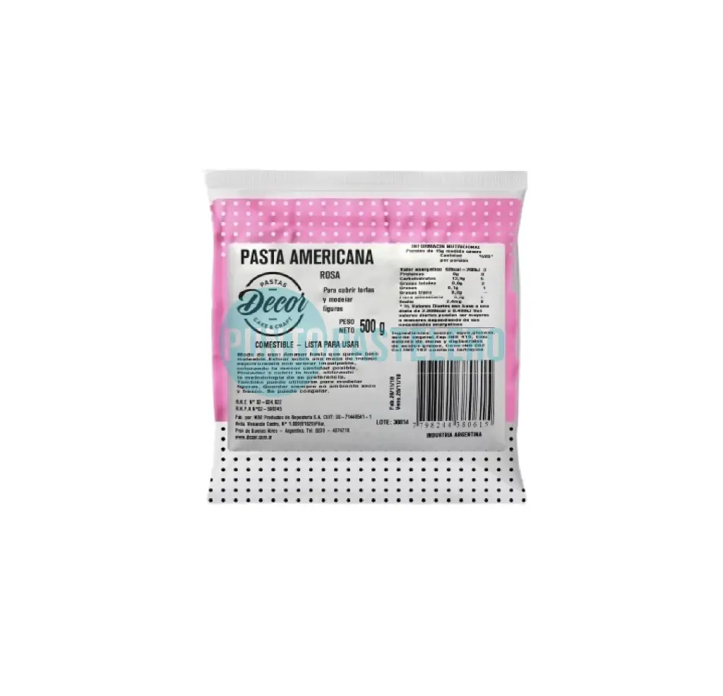 DECOR PASTA AMERICANA COLOR ROSA (X 500 GR.)