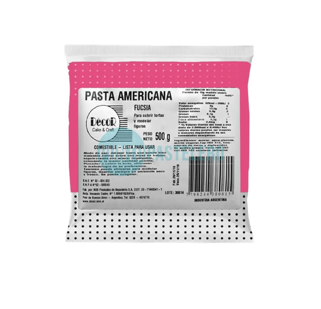 DECOR PASTA AMERICANA COLOR FUCSIA (X 500 GR.)