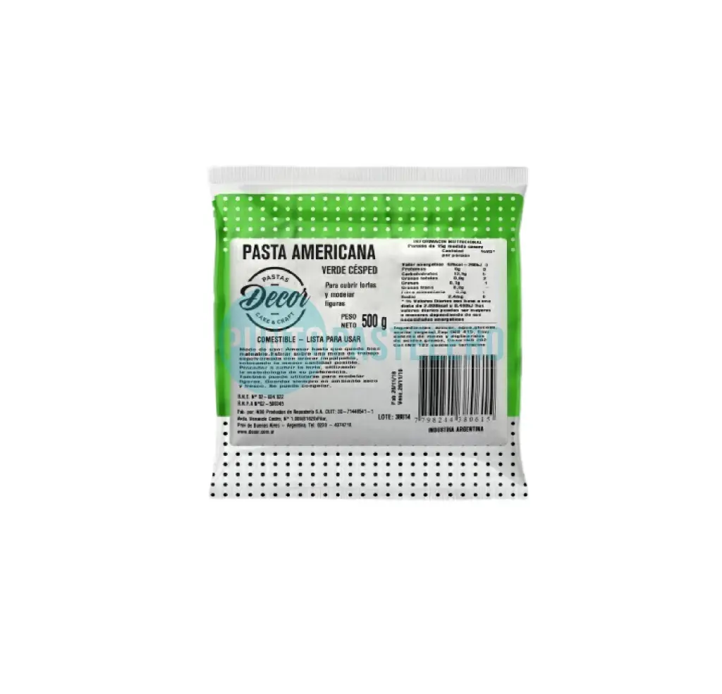 DECOR PASTA AMERICANA COLOR VERDE CESPED (X 500 GR.)