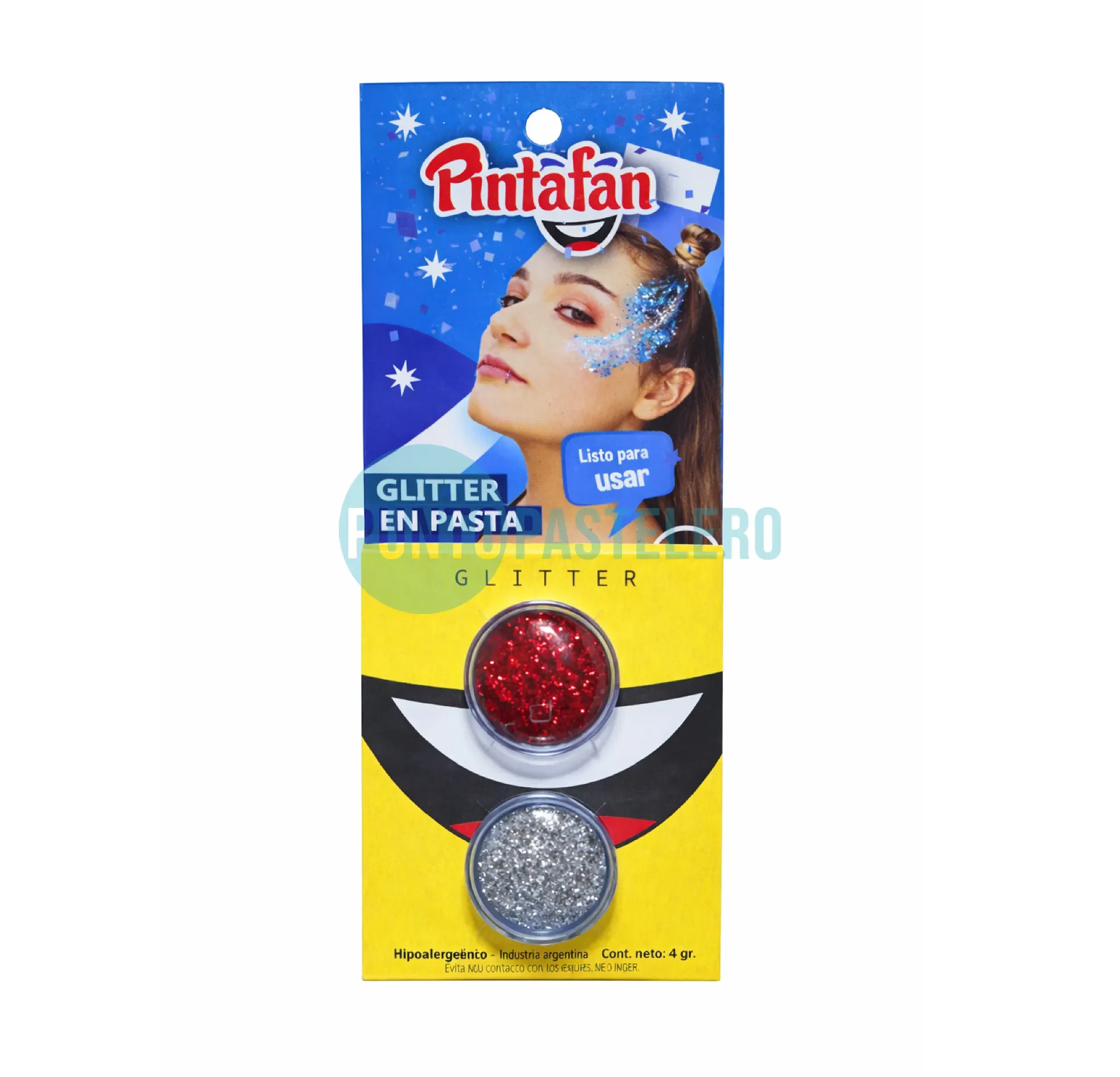 SET X 2 GLITTER EN PASTA DE 2GRSC/U - PLATA-ROJO