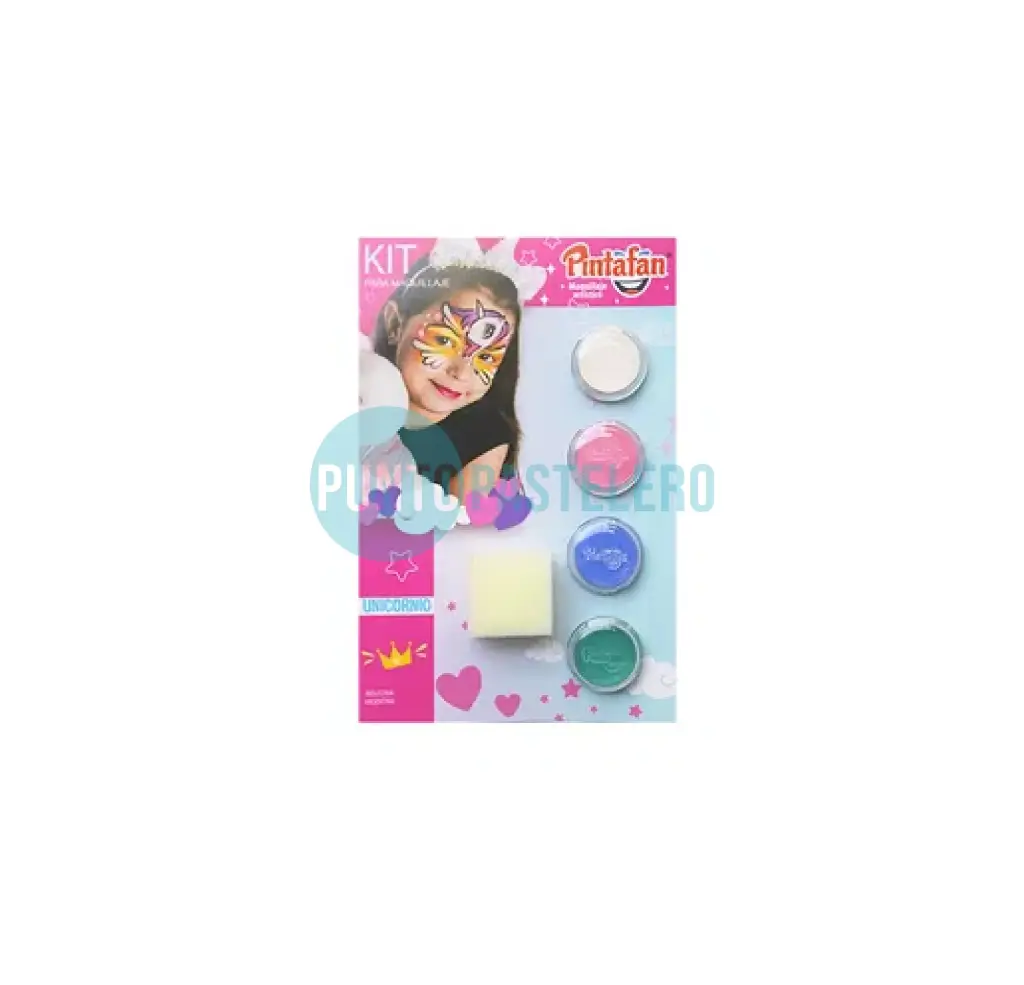 KIT MAQUILLAJE ACUARELABLE X 4 U. (UNICORNIO)