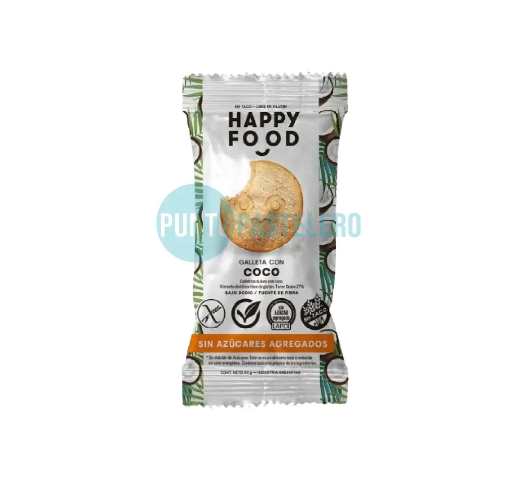 GALLETITAS HAPPY FOOD COCO (X 44 GR.) (SIN AZUCAR) (SIN TACC)