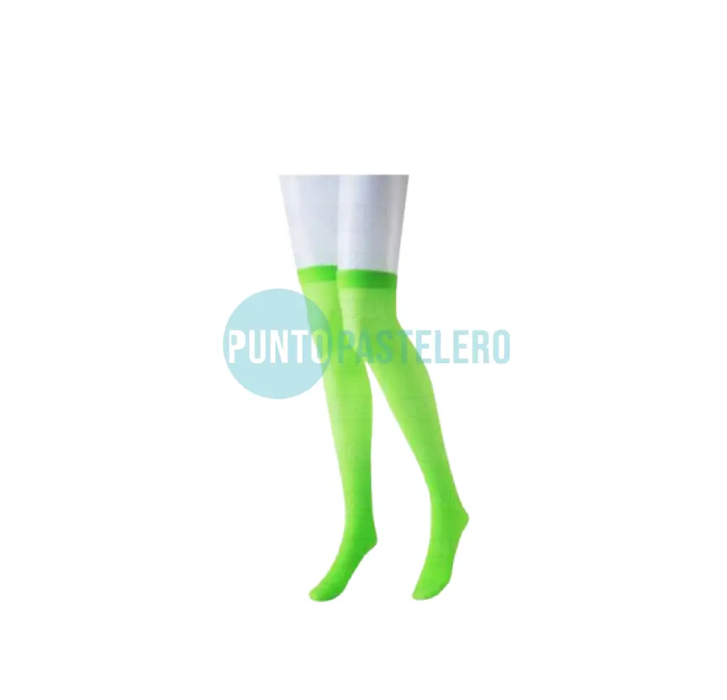 MEDIAS BUCANERAS NEON FLUO VERDE (68 CM)